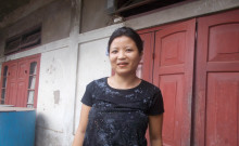 Lalremtluangi with her little daughter at her shop