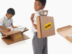 Providing HelpDesk products to children in rural Ahmedabad.