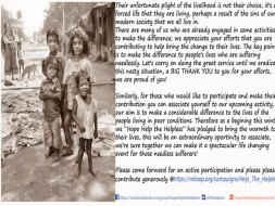 Let's pledge to Help the Helpless this winter.