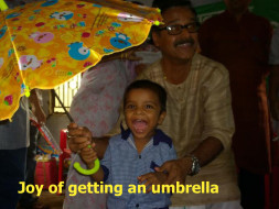 Free Distribution of Umbrella to slum dweller school children - 2017