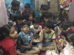 Evening class for Slum Children in Delhi