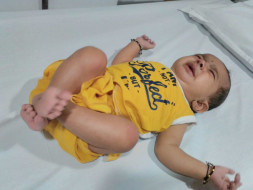 5-month-old Ridhan with a severe heart disease needs a heart surgery