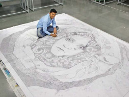 Conservation Of World Record Artwork- Largest Pen Dot Sketch