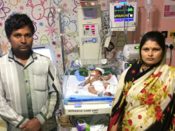One and a half month old baby Ankush fights for his life in the ICU