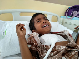 This 3-year-old boy is suffering from a severe Kidney disease
