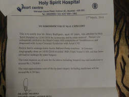 Help Henry Rodrigues for his heart by-pass Surgery