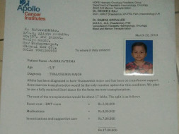 Help 5-Year-Old Alisha Fathima Fight Thalassemia