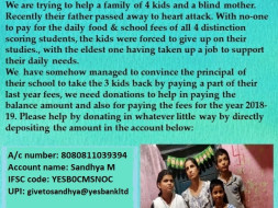 Help This Single Blind Mother Send Her 4 kids To School.