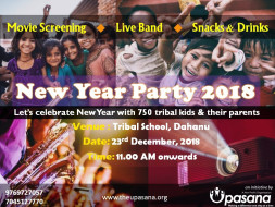 New Year Party 2018 for 800 Tribal Kids in interiors of Dahanu