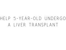 Help 5-year-old Undergo a Liver Transplant