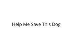 Please Help Us Save This Dog