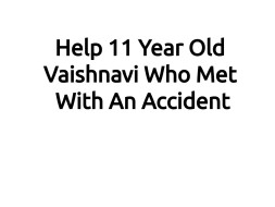 Help 11 Year Old Vaishnavi