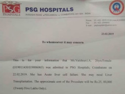 Help Vaishnavi With Liver Transplant