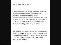 Help Luv Karya Present A Paper At Oxford University