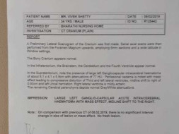 Help vivek shetty fight brain stroke