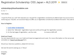 Help Bratin to attend the OSS at Japan