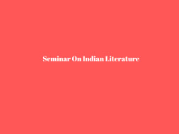 Seminar On Indian Literature Sri Ramar