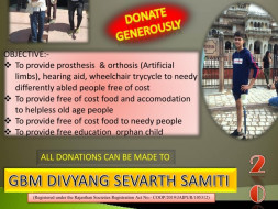 Help for disabled people to provide artificial leg,caliper, food free