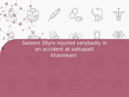 Saleem 26yrs injuried verybadly in an accident at sattupalli khammam