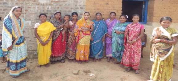 Khagsikana Village SHG with its leader (extreme left)