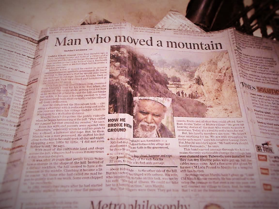 Dashrat Manjhi - The Man Who Moved a Mountain. One of the Indian superheroes.