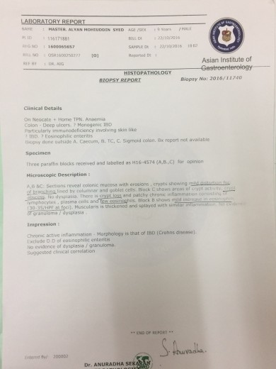 Colonoscopy Biopsy Report