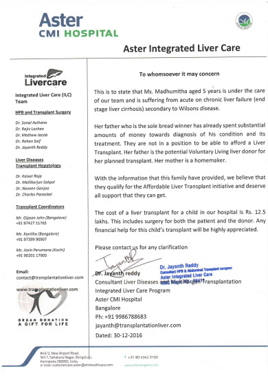 Doctor's letter