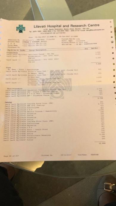 Current Hospital Bill-1