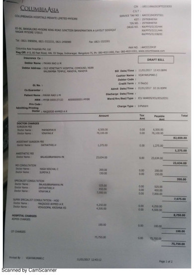 Pavan Bill - as of 11012017