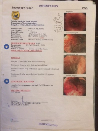 First test reports from St Johns Hospital