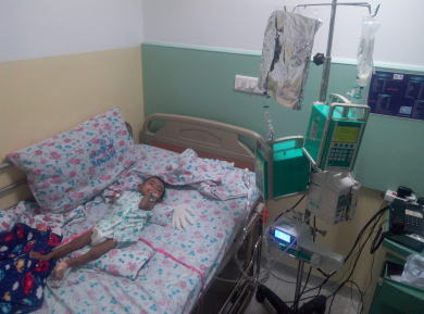 Helping her to gain weight and body mass with the TPN