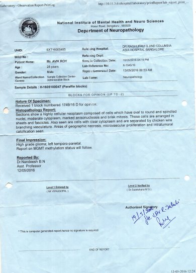 This is last year's biopsy report.