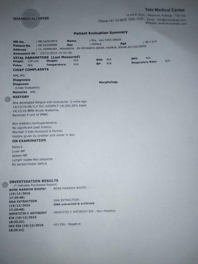 Patient Admission report_Tata Medical Center, Kolkata