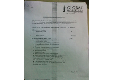 global hospital hyderabad estimation account for liver Transplantation