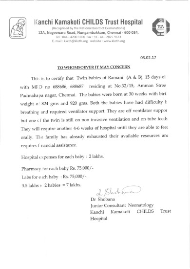 Estimation letter