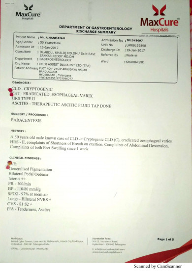 Latest Discharge summary