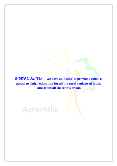 This Project File gives the complete details of 'DIGITAL AASHA'.