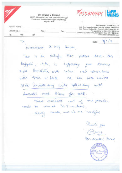 Medical estimate by a stomach (gastroenterologist) doctor