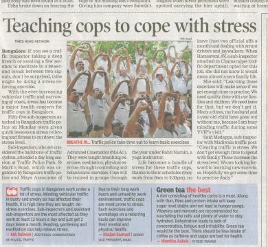 Stress Management Workshop for Blr Traffic Police