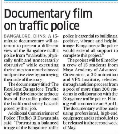 Award Winning Documentary film-The Resilient Bangalore Traffic Cop