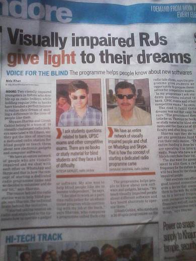 Visually Impaired Rjs giving voice to their dreams