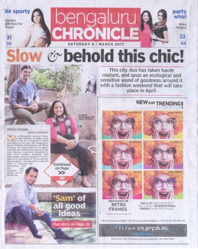 Coverage in Deccan Chronicle 4.3.2017