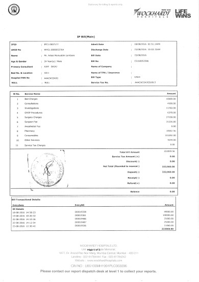 Wockhart Hospital Bill 3