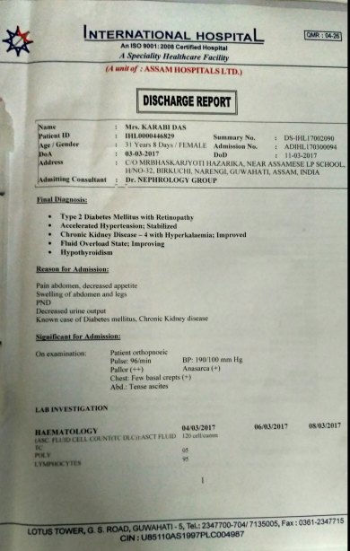 Discharge Certificate