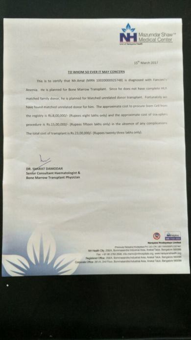 Estimation of the treatment cost given by Narayana Hrudayalaya