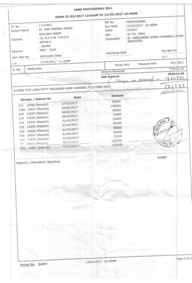 Provisional Bill page 2