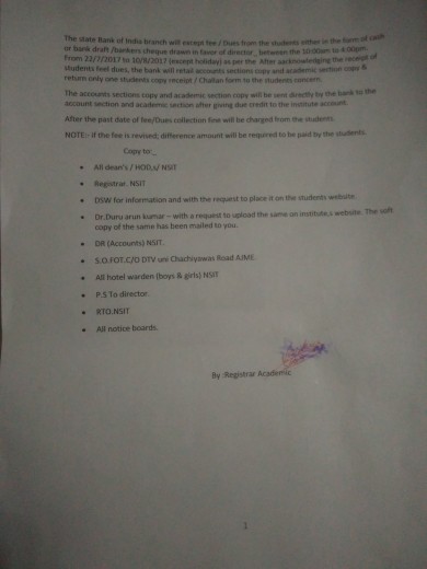 This Is my collage notice of my b-tech fee
