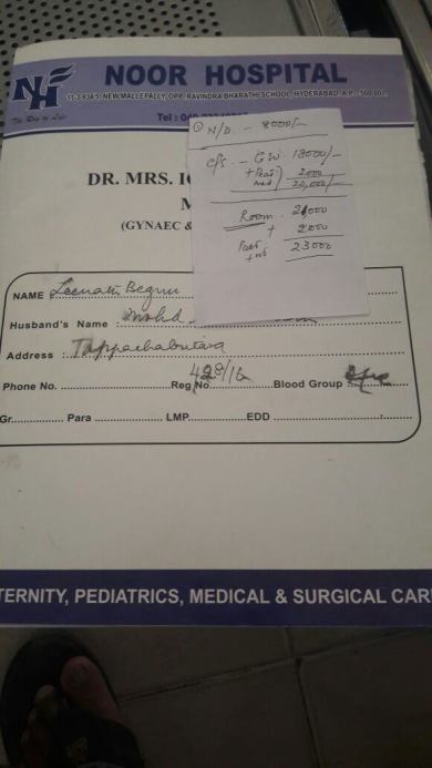 Hospitalization and C-section charges
