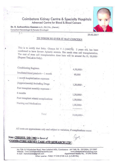 Baby Ganyasri Medical Reports