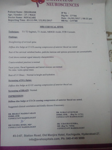 Spine disc bulg report